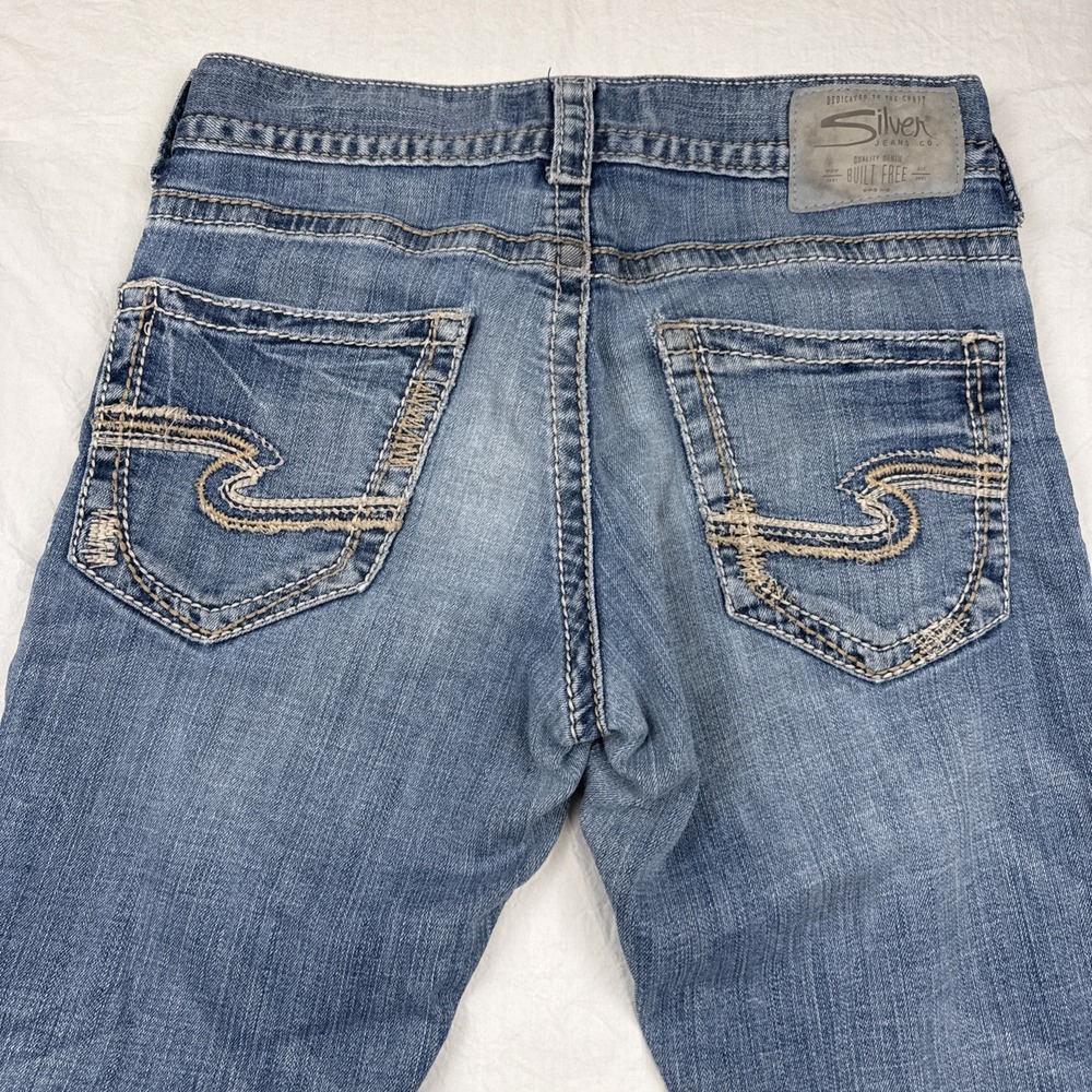 Silver Jeans Co Mens Jeans Sz 29x32 Zac Bootcut Denim Medium Wash Distressed
